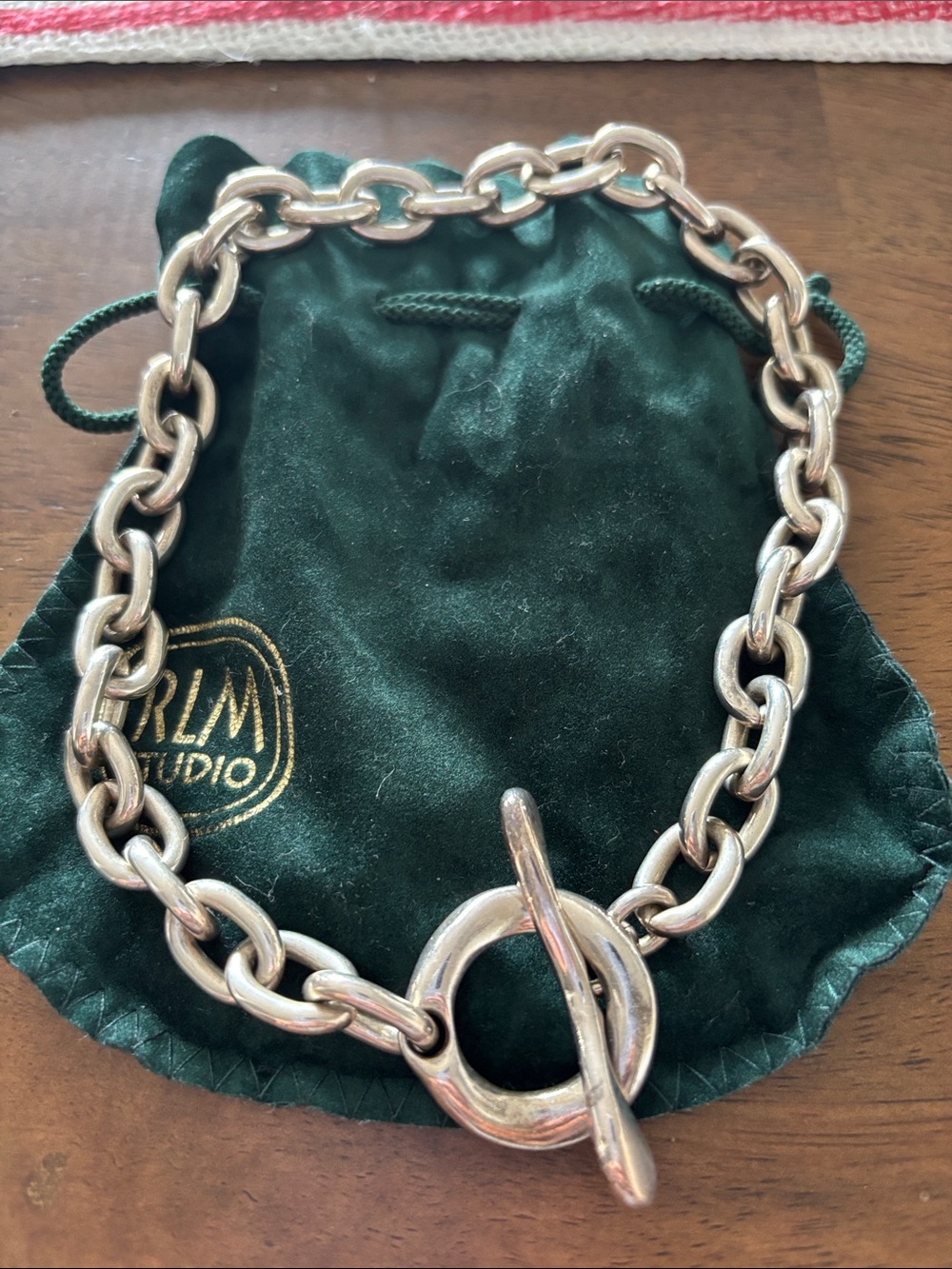 Robert Lee Morris Silver Toggle Link Necklace